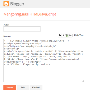 Oketer News | Cara Memasang Musik di Blog dengan SCMPlayer (Bisa dari Youtube)